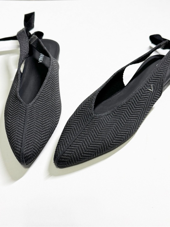 Vivaia Shoes - Vivaia Charcoal Gray Women's Pointed Toe Slingback Flats with Bows EU38/US 7.5,8